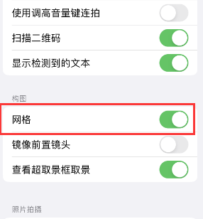 竞秀苹果手机维修网点分享iPhone如何开启九宫格构图功能